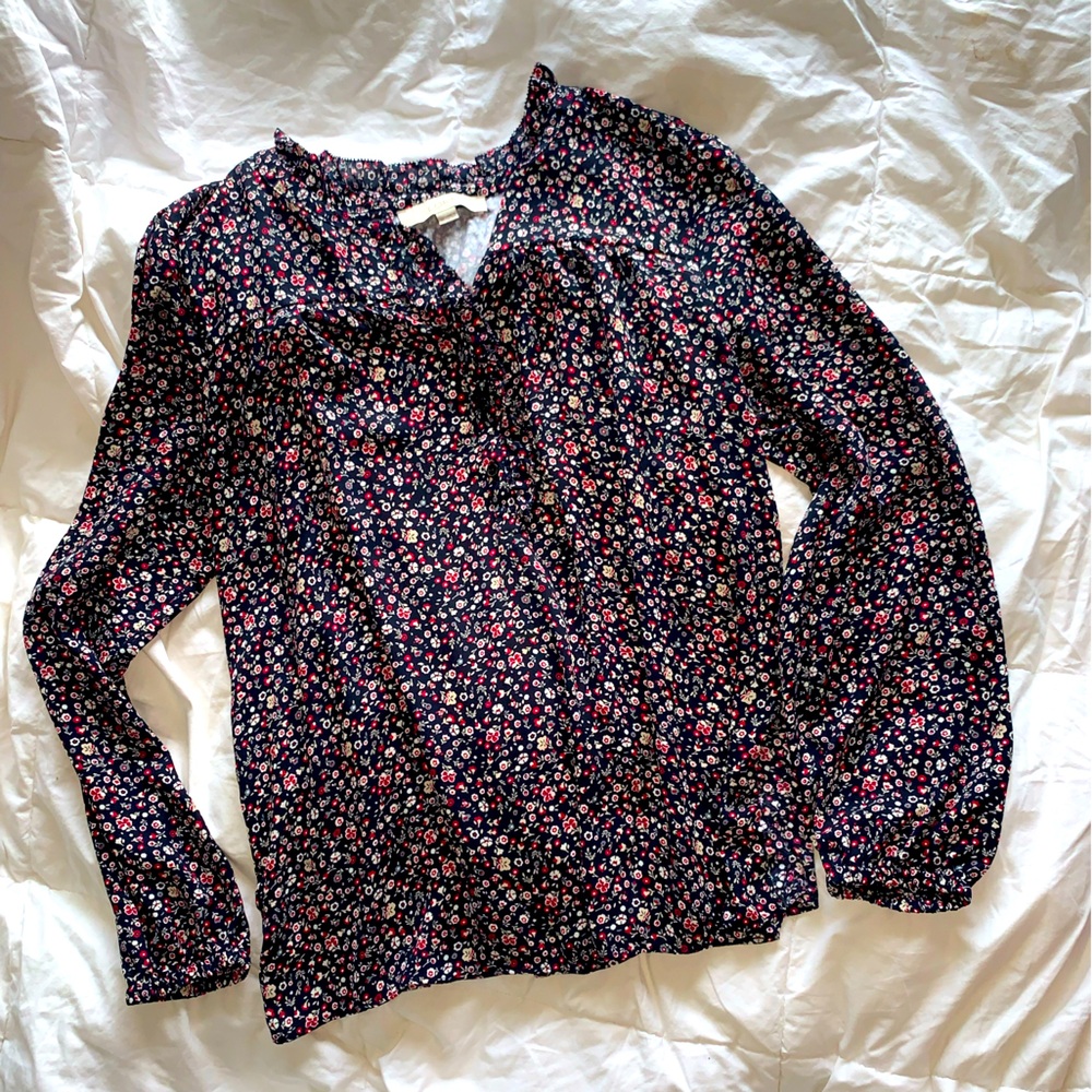 Loft Long sleeve floral blouse Boho Size Medium